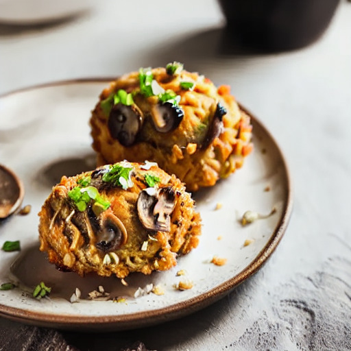 Receta vegana de Croquetas de Arroz Integral y Champiñones en Airfryer