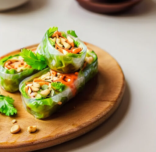 Rollos de Verano con Salsa de Maní en Freidora de Aire
