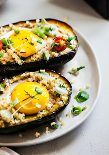 Berenjenas Rellenas de Quinoa y Vegetales en Airfryer