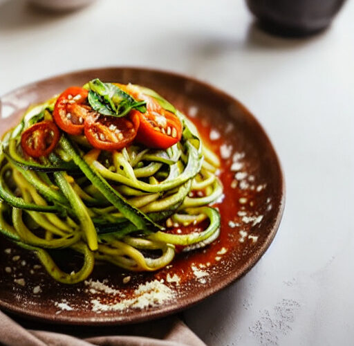 Fideos de Calabacín con Salsa de Tomate en Airfryer