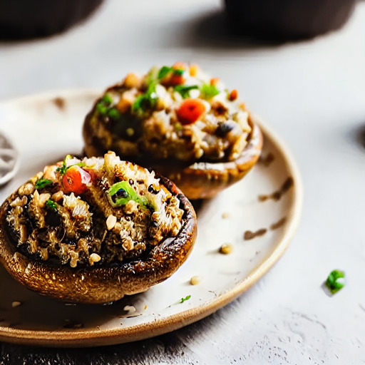 Receta vegana de Champiñones Rellenos de Quinoa en Freidora de Aire