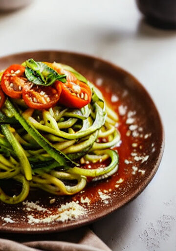 Fideos de Calabaza con Salsa de Tomate en Airfryer