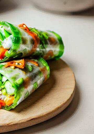 Rollos de Verano de Arroz y Vegetales en Freidora de Aire