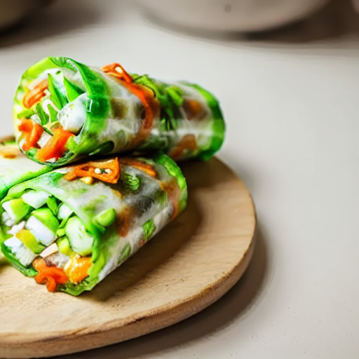 Receta vegana de Rollos de Verano de Arroz y Vegetales en Freidora de Aire