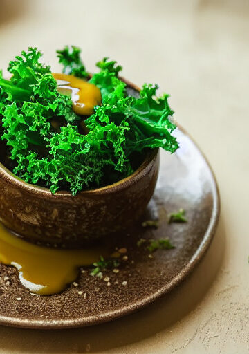 Chips de Kale con Alioli Vegano en Freidora sin Aceite